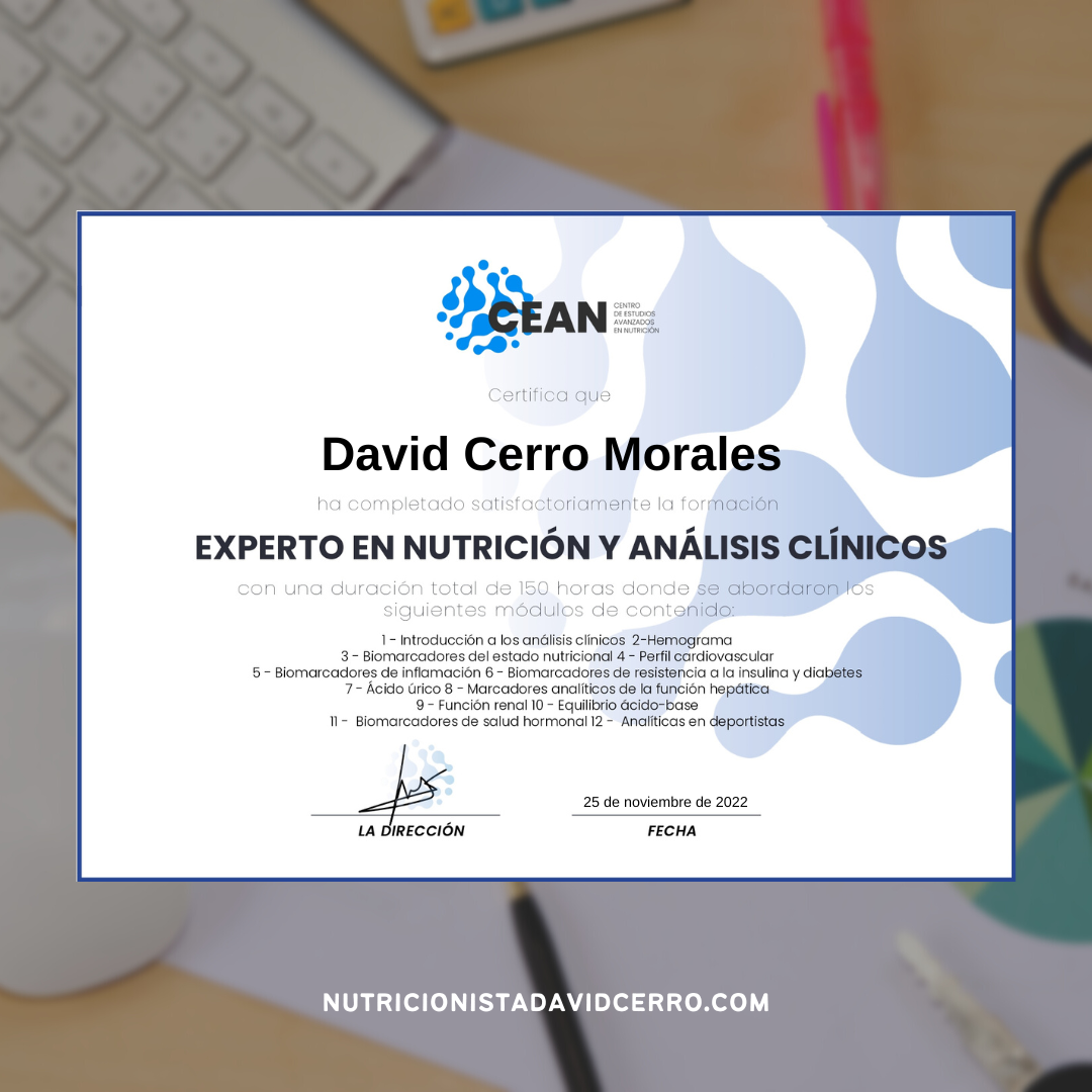 Experto En Nutrición Y Análisis Clínicos David Cerro Nutricionista 2191